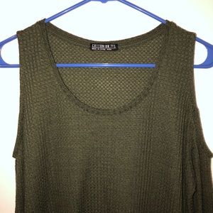 Dark Green Cold Shoulder Long Sleeve